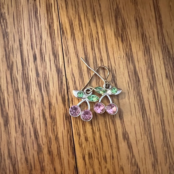 Cherry Necklace Plus Two Sets of Cherry Earrings - Picture 3 of 4